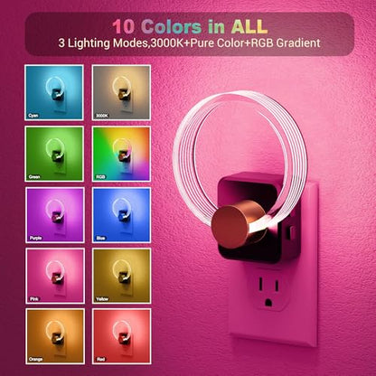 Night Light Flameless Candle Amber Night Lights Plug into Wall
