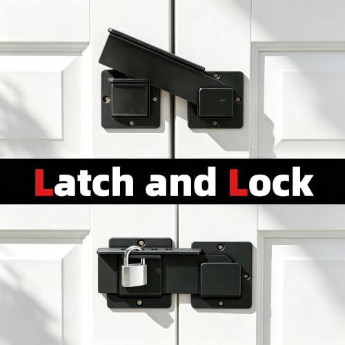 9" Reversible Door Latch with Padlock Hole (2 Pack)