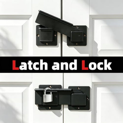 9" Reversible Door Latch with Padlock Hole (2 Pack)