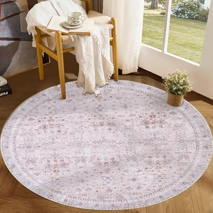 Round Rug 4ft (Pink / 4' (Round))