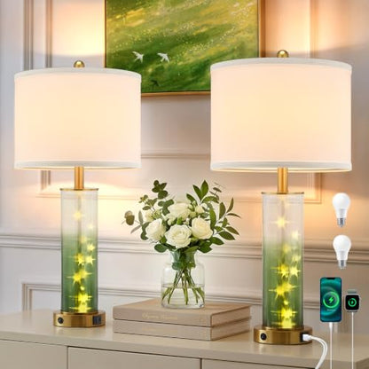 Glass Table Lamps for Bedroom Living Room