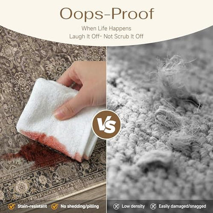 Brown Washable 2x8 Runner Rugs for Hallway Entryway (Retro | Brown / 2' x 8' (Runner))