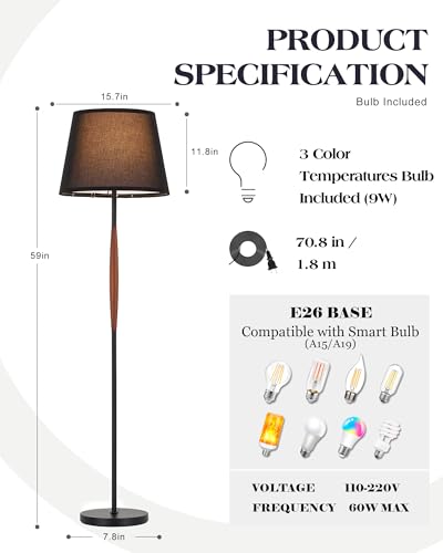 Wood Standing Floor Lamp