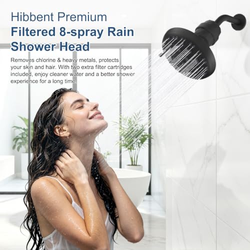 7'' Round High Pressure Filtered Rainfall Shower Head (Matte Black / 7 Inch)