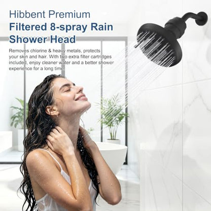 7'' Round High Pressure Filtered Rainfall Shower Head (Matte Black / 7 Inch)