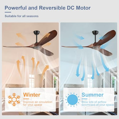 60'' Outdoor Ceiling Fans without Light (60 inch / Dark walnut)