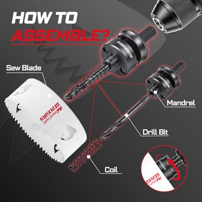 4-1/2 Inch(114mm) Hole Saw, 1PC HSS Bi-Metal Hole Saw Kit with Shark Tooth Hole Cutter for Wood,Drywall, PVC Boards and Thin Metal (1 PCS 4-1/2")