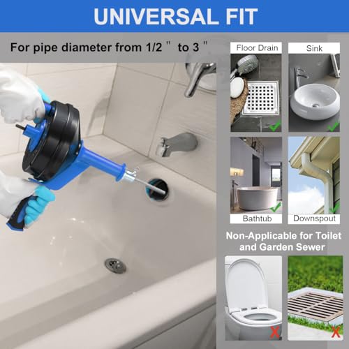 Drain Auger Clog Remover with Drill Adapter