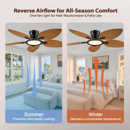 Ceiling Fans with Lights (Wood RGB)