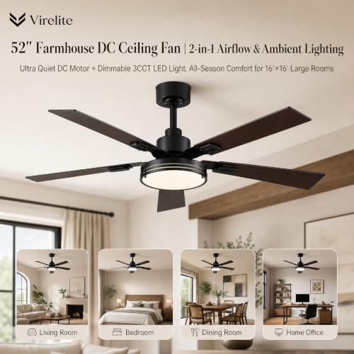 52inch led indoor ceiling fan with light