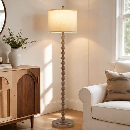 Farmhouse Floor Lamp for Living Room (Dark Brown)