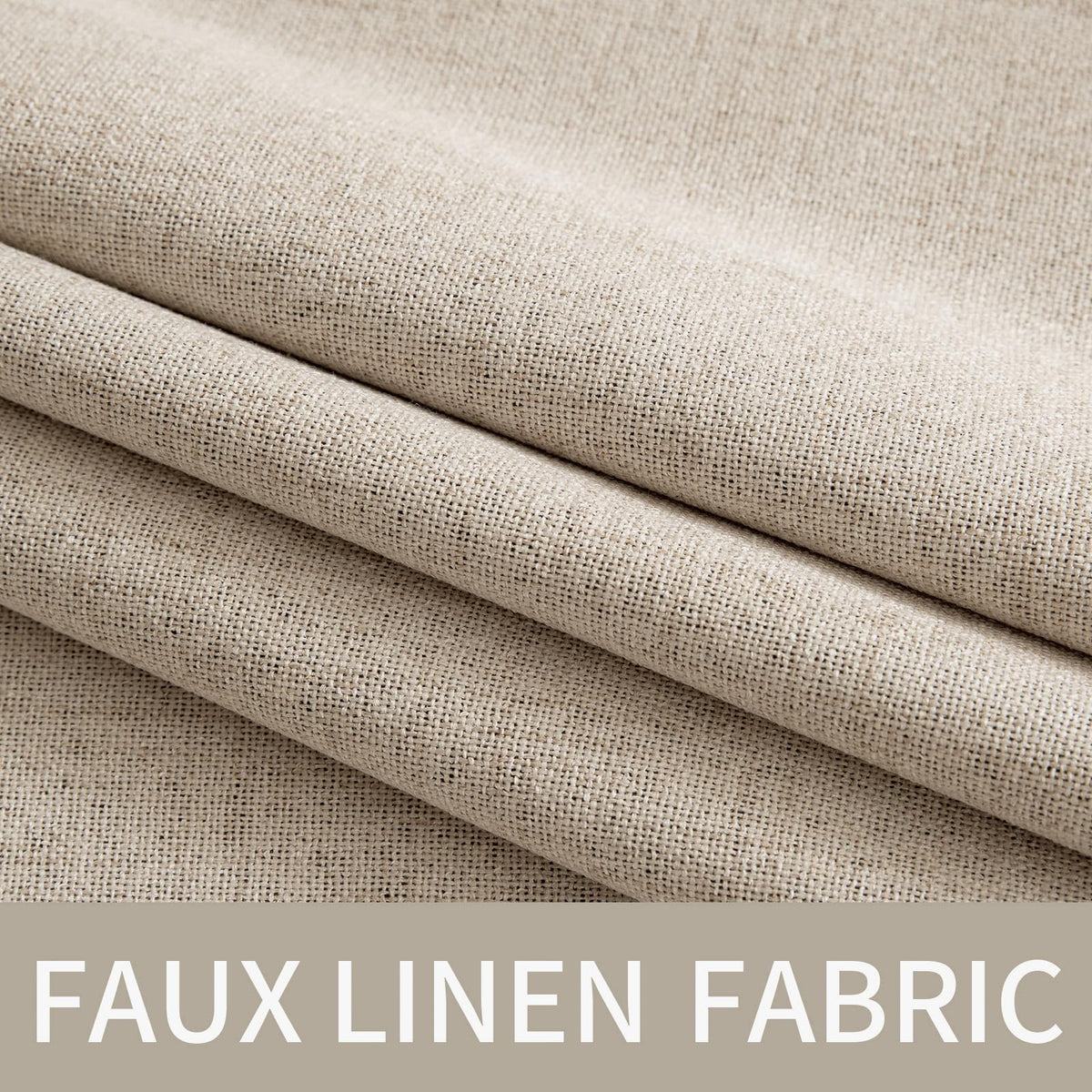 100% Blackout Linen Curtains for Bedroom 52x90 Inches Taupe (Taupe / 52"W x 90"L (Pack of 2))