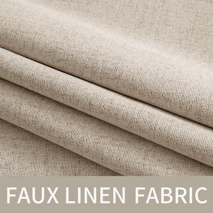 100% Blackout Linen Curtains for Bedroom 52x90 Inches Taupe (Taupe / 52"W x 90"L (Pack of 2))