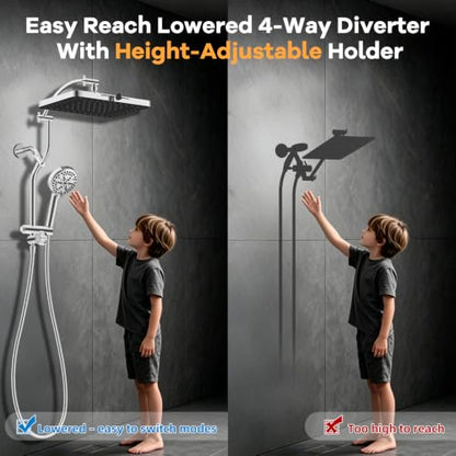 13'' Rain Showerhead Combo (Square 13" with 2 filters / Chrome)