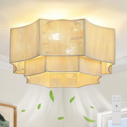 20" boho ceiling fan with lights