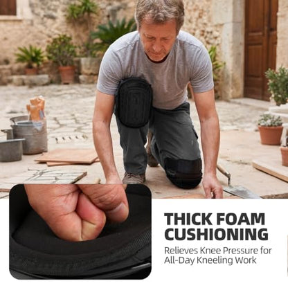 Professional Work Knee Pads with Thick Foam Cushioning & Soft Gel Core
