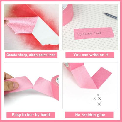 1.5 Inch Wide Masking Tape (Pink)