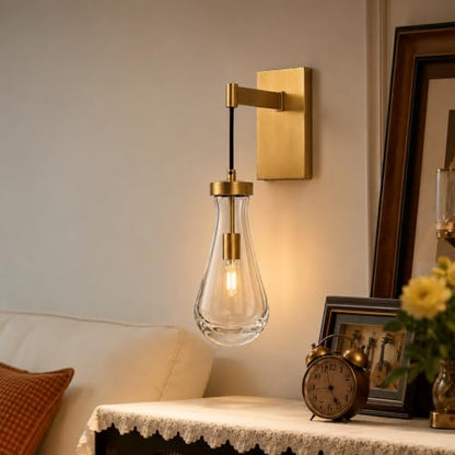 Gold Raindrop Brass Wall Sconce
