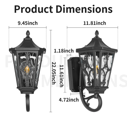 23" Outdoor Wall Light Fixtures (10-BK-L)