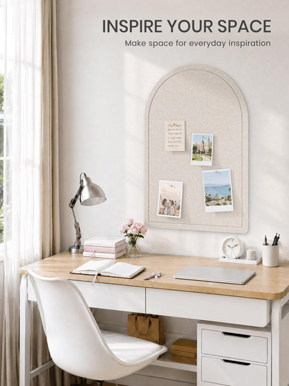 Large Arched Felt Bulletin Board 35.4''×23.6'' (Oatmeal)