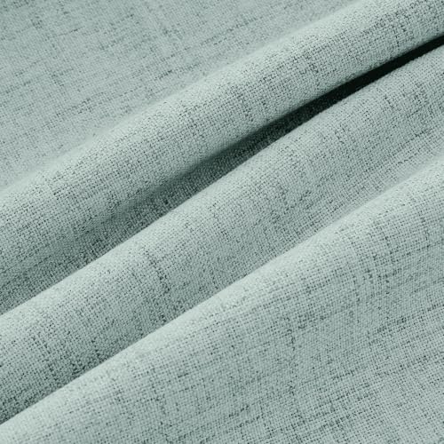 100% Blackout Linen Curtains 2 Panels Set for Bedroom Solid Luxury Decor Thermal Insulation Room Darkening Back Tab Rod Pocket Drapes for Living Room Nursery