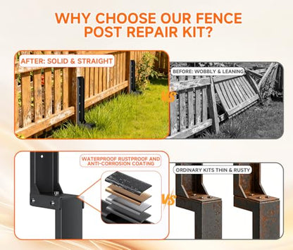 1 Pcs Fence Post Repair Kit