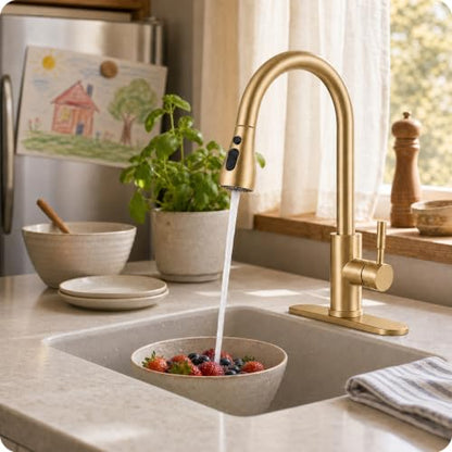 Commercial Kitchen Faucet with Pull Down Sprayer