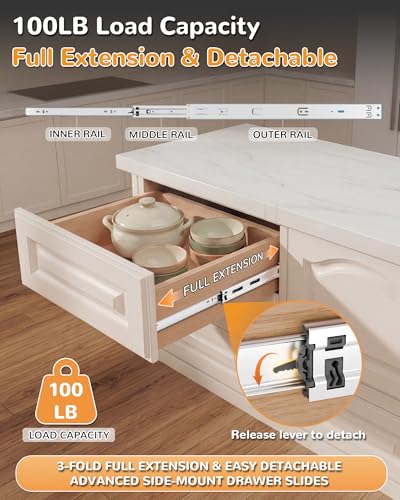 Side Mount Soft Close Drawer Slides