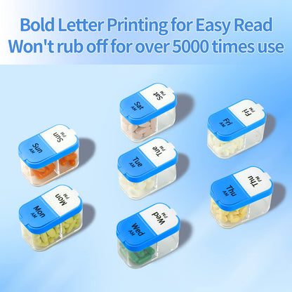 Large Pill Organizer 2 Times a Day (Blue)