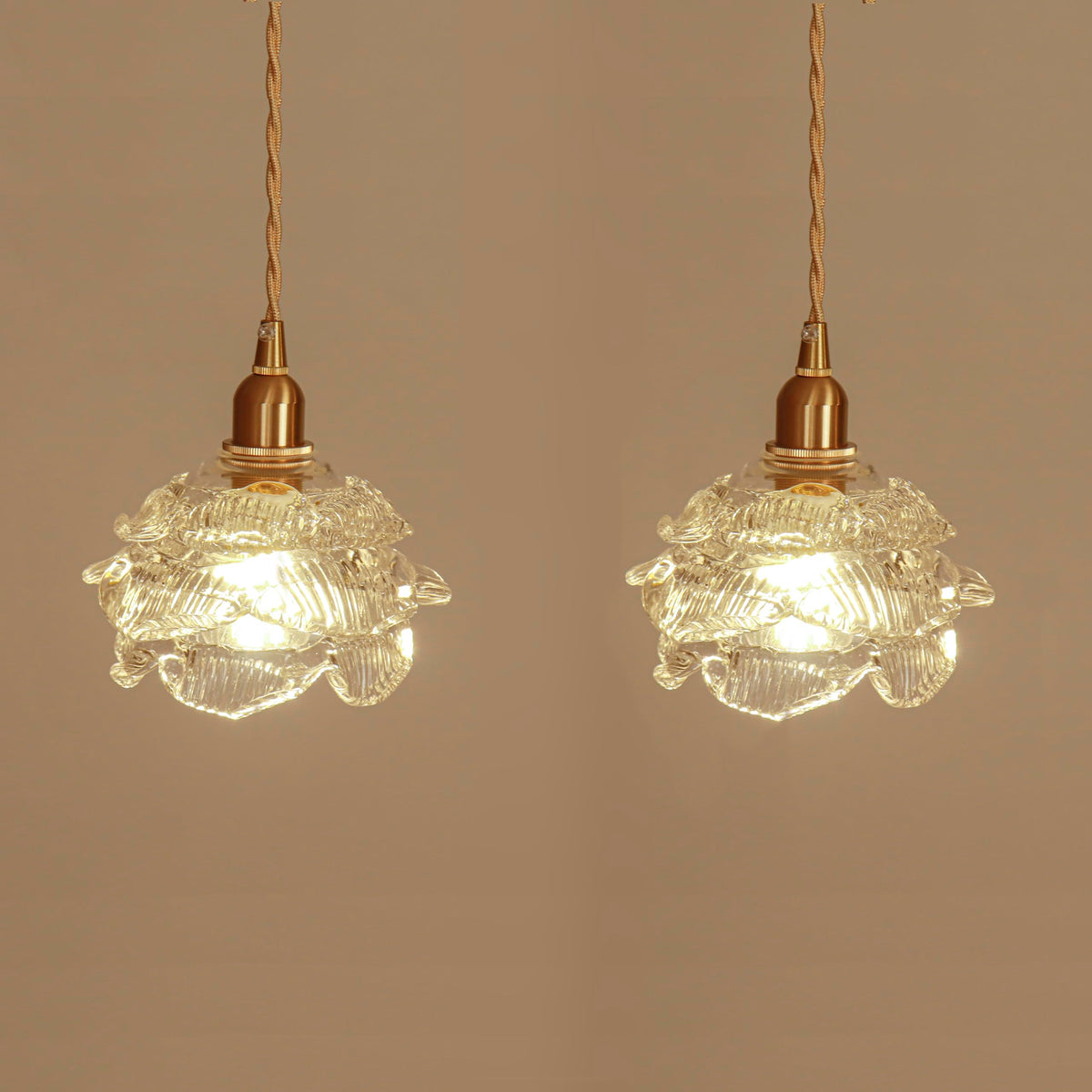 Brass Mini Pendant Light (Transparent lampshade)
