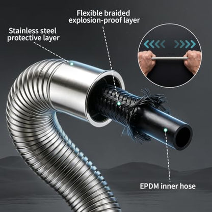 High Pressure Filtered Handheld Shower Head 9 Spray（4 filters） (2.5 Gallon Per Minute+4 Filters / Brushed Nickel)