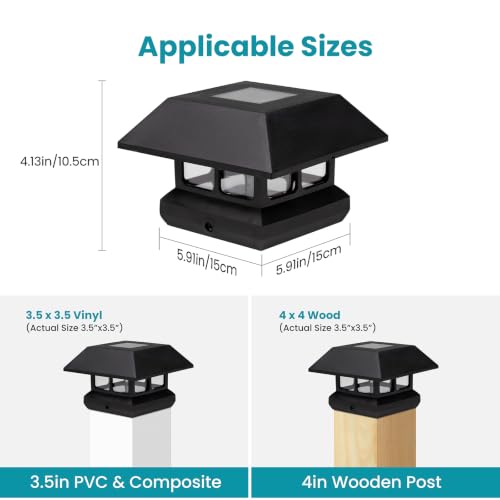 Solar Post Cap Lights Outdoor for 4x4 Posts