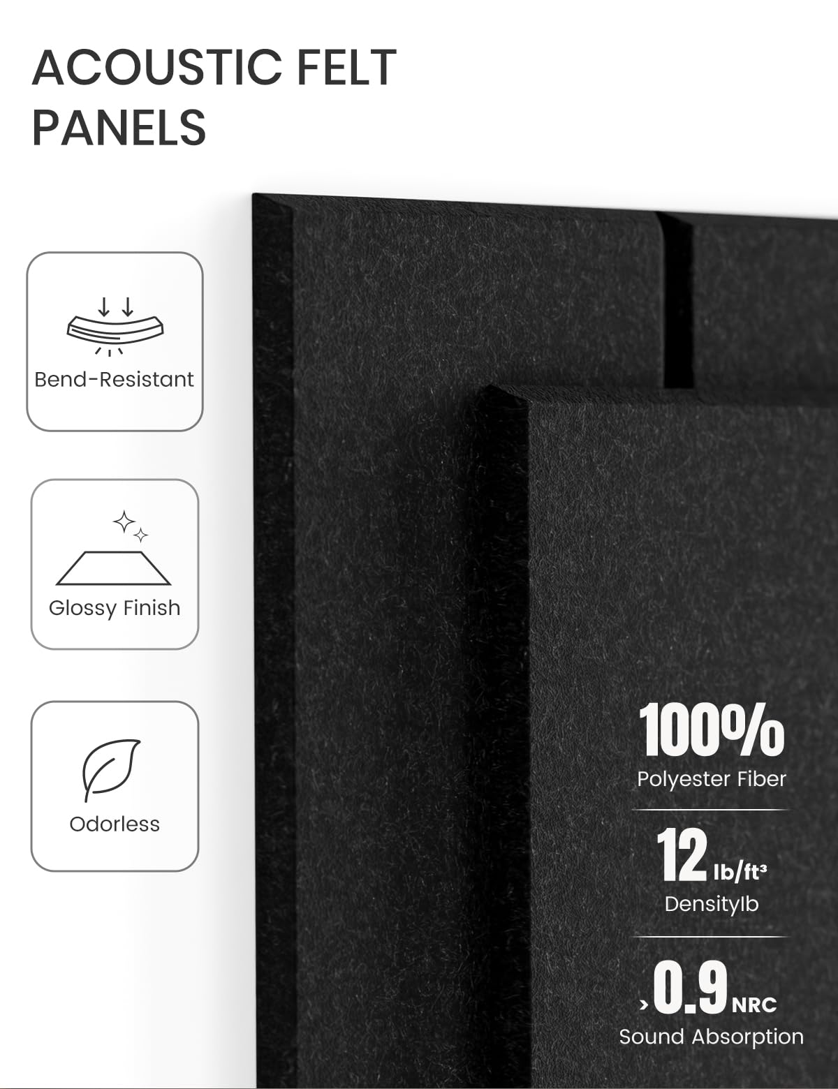 Felt Bulletin Board & Cork Board Alternative 36'' x 24'' (Black-1 / Bold-stripe 6-pack)