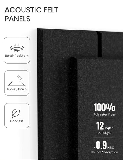 Felt Bulletin Board & Cork Board Alternative 36'' x 24'' (Black-1 / Bold-stripe 6-pack)