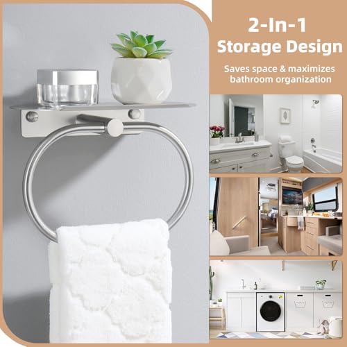 Oval Towel Ring with Storage Shelf
