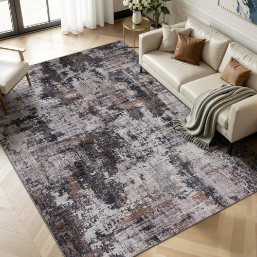 10x14 Washable Area Rug (Black & Brown / 10' x 14' (Rectangular))