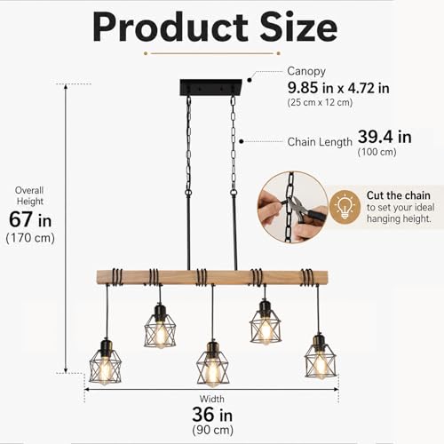 5 Light Farmhouse Kitchen Island Lighting (5-Light)