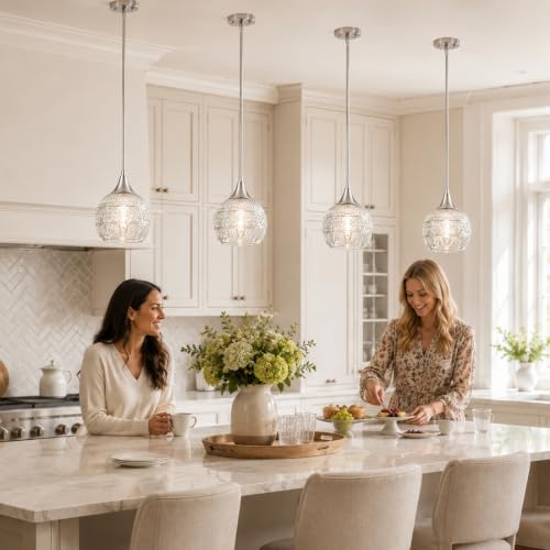 Vintage Pendant Lights Kitchen Island With Glass Shade Set of 2