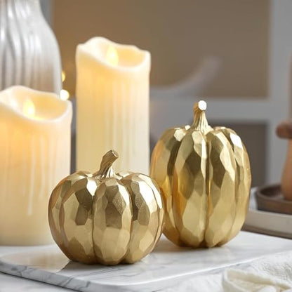 White and Gold Decorative Pumpkins