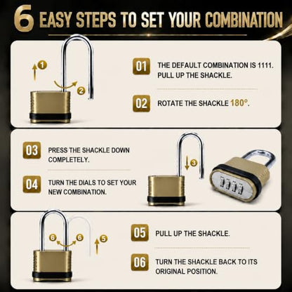 2 Pack 4 Digit Combination Lock