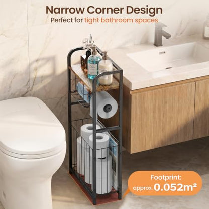Freestanding Toilet Paper Holder Stand with Storage