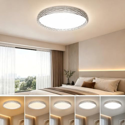LED Flush Mount Ceiling Light with Sculptural Ring Design