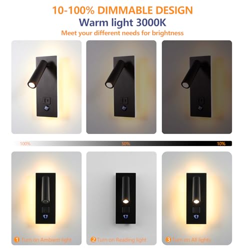 Wall Mounted Reading Light with USB