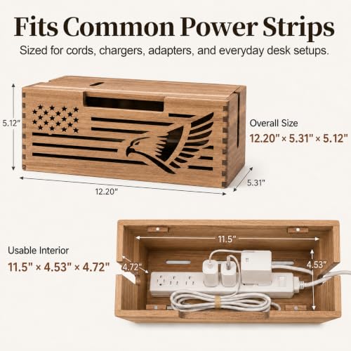 Acacia Wood Cable Management Box