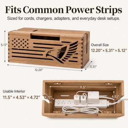 Acacia Wood Cable Management Box