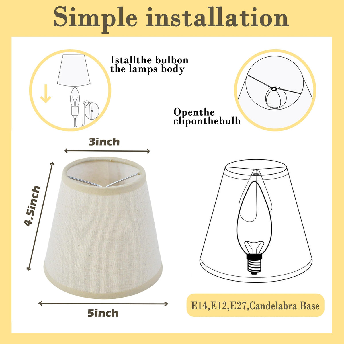 Mini Lamp Shade Chandelier Shades Set of 6 (color-51)