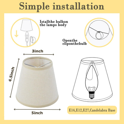 Mini Lamp Shade Chandelier Shades Set of 6 (color-51)