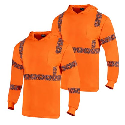 2PCS High Visibility Reflective Safety Shirts with Hood