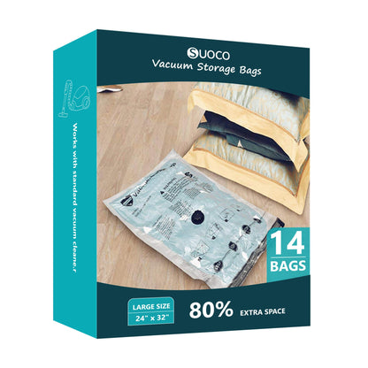 Vacuum Storage Bags for Travel & Home with Pump (14 Large)