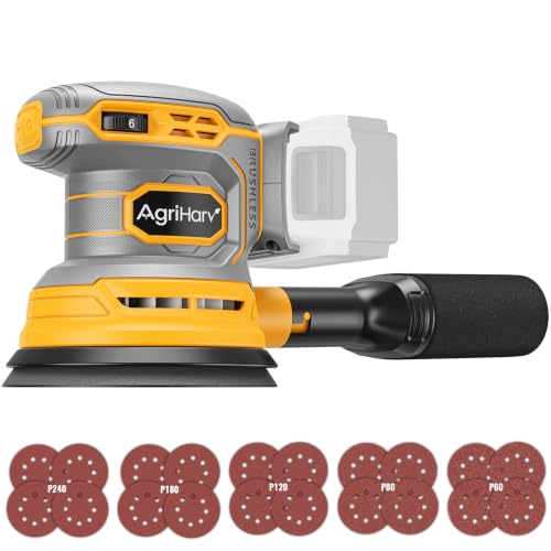 Cordless Random Orbital Sander Compatible with Dewalt 20V Battery and Compatible with Milwaukee 18V